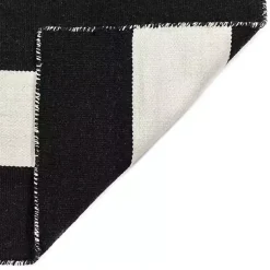 Kirklands Home Outdoor Rugs|Black Cabana Stripe Indoor/Outdoor Area Rug, 8x8
