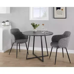 Kirklands Home Dining Tables|Canary Cosmo Round Dining Table Black