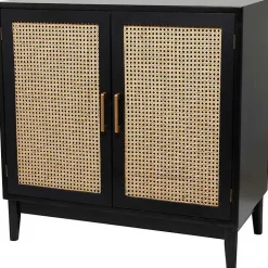 Kirklands Home Cabinets & Sideboards|Black Cane 2-Door Media Cabinet