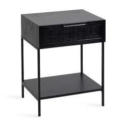 Kirklands Home Accent & End Tables|Cane Drawer Accent Table Black