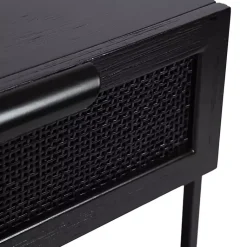 Kirklands Home Accent & End Tables|Cane Drawer Accent Table Black