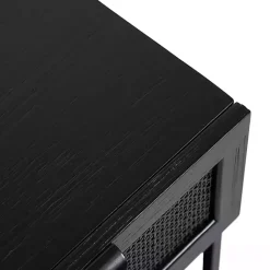 Kirklands Home Accent & End Tables|Cane Drawer Accent Table Black