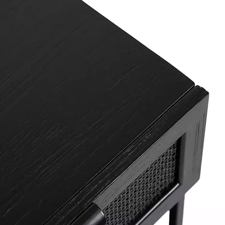 Kirklands Home Accent & End Tables|Cane Drawer Accent Table Black