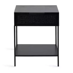 Kirklands Home Accent & End Tables|Cane Drawer Accent Table Black