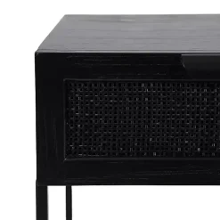 Kirklands Home Accent & End Tables|Cane Drawer Accent Table Black