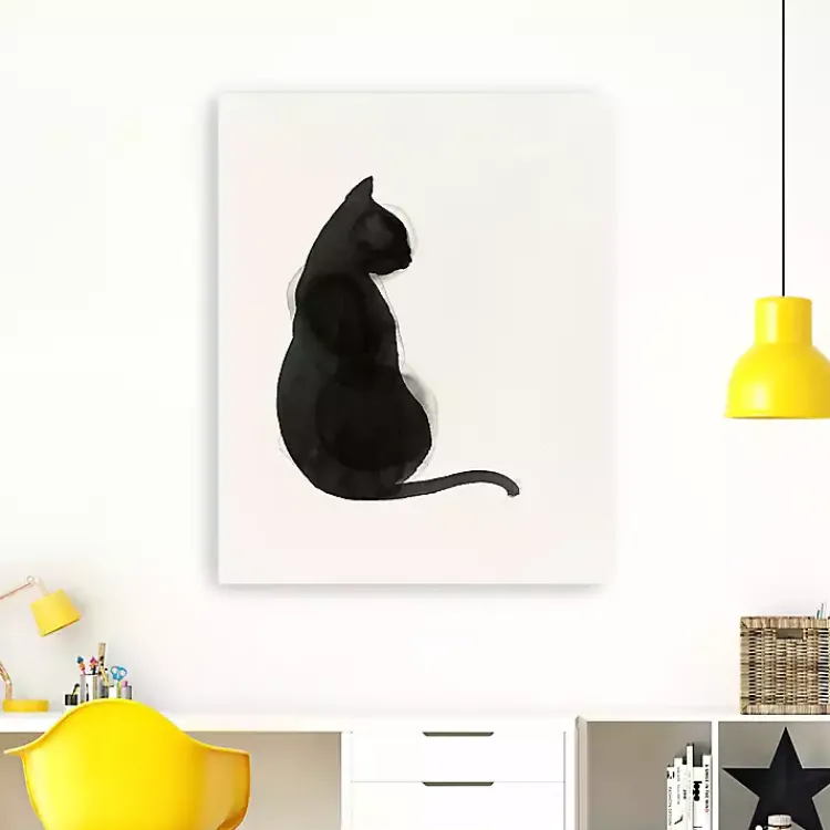 Kirklands Home Canvas Art|Black Cat Canvas Art Print