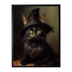 Discount Cat in Hat Framed Halloween Wall Plaque Halloween