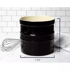 Kirklands Home Kitchen Storage|Ceramic Oversized Crock with Divider Black