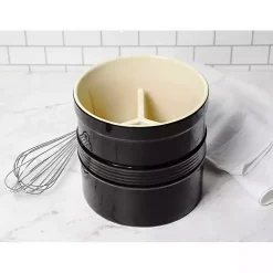 Kirklands Home Kitchen Storage|Ceramic Oversized Crock with Divider Black