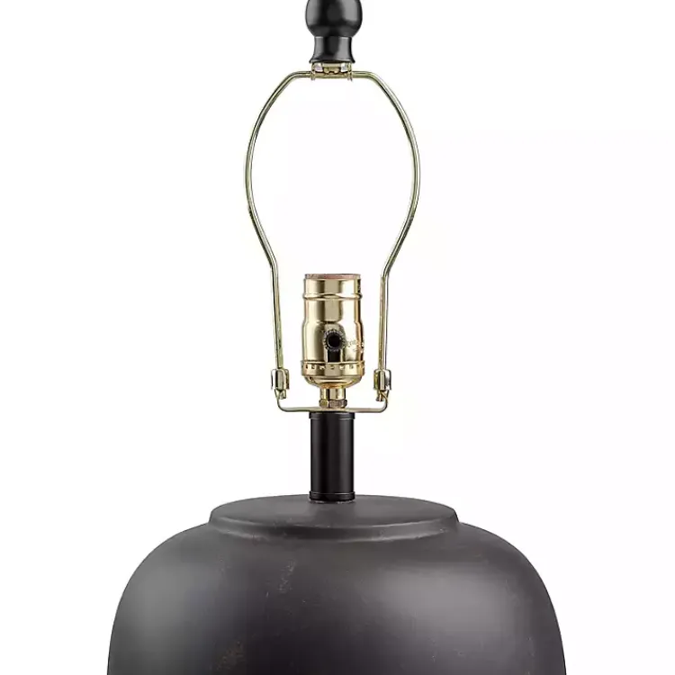 Kirklands Home Table Lamps|Black Ceramic Round Table Lamp White