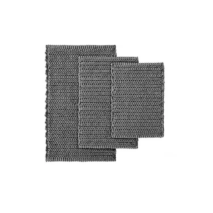 Kirklands Home Bathroom Rugs|Chenille Chain Stitched Bath Mat, 40 in. Black