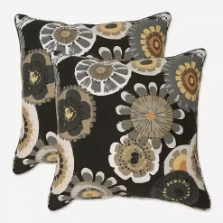Kirklands Home Outdoor Cushions & Pillows|Black Crosby Outdoor Pillows, Set of 2