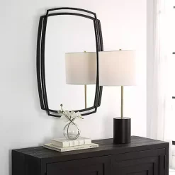 Kirklands Home Decorative Mirrors|Black Curved Overlapping Wall Mirror