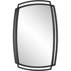 Kirklands Home Decorative Mirrors|Black Curved Overlapping Wall Mirror