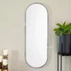 Kirklands Home Decorative Mirrors|Black Cut Metal Gold Accents Oblong Wall Mirror
