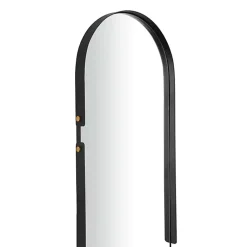 Kirklands Home Decorative Mirrors|Black Cut Metal Gold Accents Oblong Wall Mirror