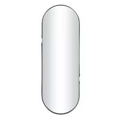 Kirklands Home Decorative Mirrors|Black Cut Metal Gold Accents Oblong Wall Mirror