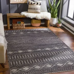 Kirklands Home Area Rugs|Diamond Jute Area Rug, 5x7 Black