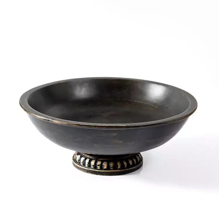 Outlet Distressed Mango Wood Pedestal Bowl Decorative Bowls & Jars