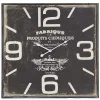 Kirklands Home Clocks|Black Distressed Wood Face Square Clock