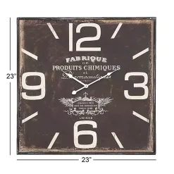 Kirklands Home Clocks|Black Distressed Wood Face Square Clock