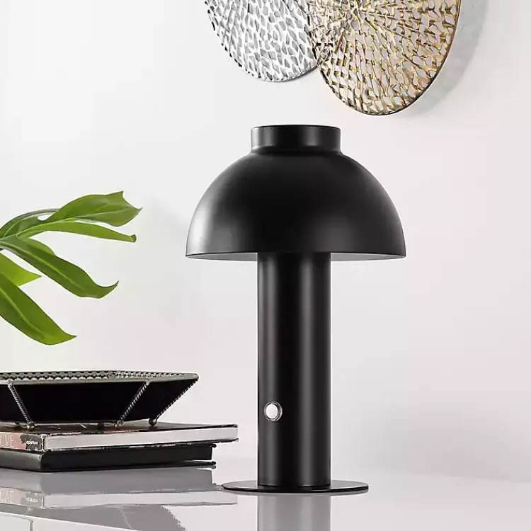 Kirklands Home Table Lamps|Dome LED Cordless Table Lamp, 12 in. Black