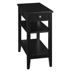 Kirklands Home Accent & End Tables|Double Shelf Wood Accent Table Black