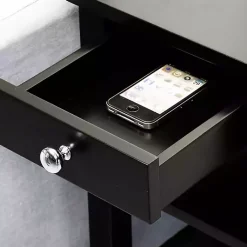 Kirklands Home Accent & End Tables|Double Shelf Wood Accent Table Black