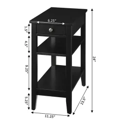 Kirklands Home Accent & End Tables|Double Shelf Wood Accent Table Black