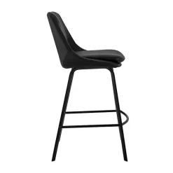 Kirklands Home Bar Stools & Counter Height Stools|Faux Leather Carise Swivel Bar Stool Black