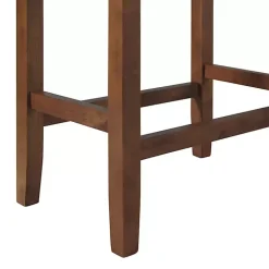 Kirklands Home Bar Stools & Counter Height Stools|Faux Leather Madison Walnut Counter Stool Black