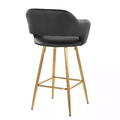 Kirklands Home Bar Stools & Counter Height Stools|Faux Leather Marge Counter Stools, Set of 2 Black