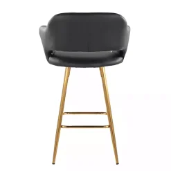 Kirklands Home Bar Stools & Counter Height Stools|Faux Leather Marge Counter Stools, Set of 2 Black