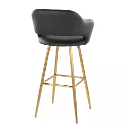 Kirklands Home Bar Stools & Counter Height Stools|Faux Leather Marge Bar Stools, Set of 2 Black