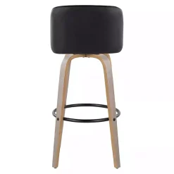 Kirklands Home Bar Stools & Counter Height Stools|Faux Leather Torino Bar Stools, Set of 2 Black