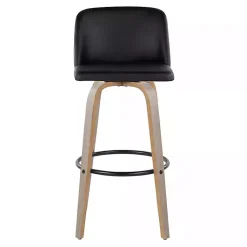 Kirklands Home Bar Stools & Counter Height Stools|Faux Leather Torino Bar Stools, Set of 2 Black