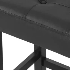 Kirklands Home Bar Stools & Counter Height Stools|Faux Leather Tufted Madison Bar Stool Black