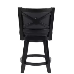 Kirklands Home Bar Stools & Counter Height Stools|Faux Leather Upholstered Counter Stool Black