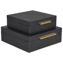 Outlet Faux Shagreen 2-pc. Square Decorative Boxes Baskets & Boxes