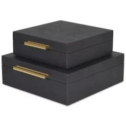 Outlet Faux Shagreen 2-pc. Square Decorative Boxes Baskets & Boxes