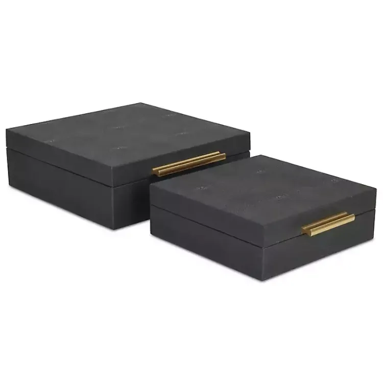 Outlet Faux Shagreen 2-pc. Square Decorative Boxes Baskets & Boxes
