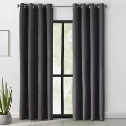 Kirklands Home Curtains & Drapes|Faux Suede out Curtain Panel, 95 in. Black