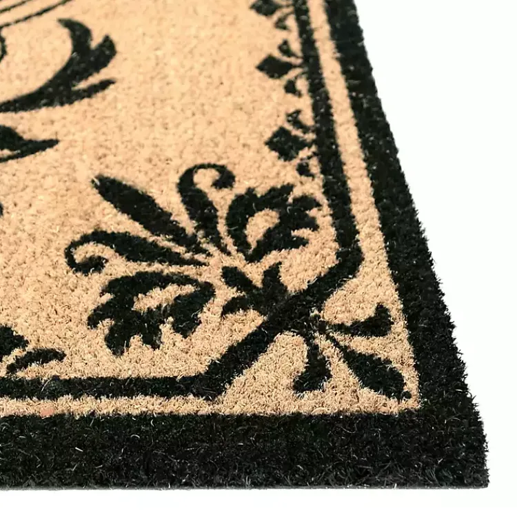 Kirklands Home Doormats|Black Fleur De Lis Monogram P Doormat