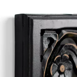 Kirklands Home Wall Plaques|Floral Carved Wood Wall Plaque Black