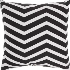 Kirklands Home Outdoor Cushions & Pillows|Floral Chevron Outdoor Throw Pillow Black