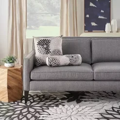 Kirklands Home Outdoor Cushions & Pillows|Floral Chevron Outdoor Throw Pillow Black