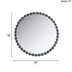 Kirklands Home Decorative Mirrors|Black Foiled Beaded Wall Mirror, 36 in.