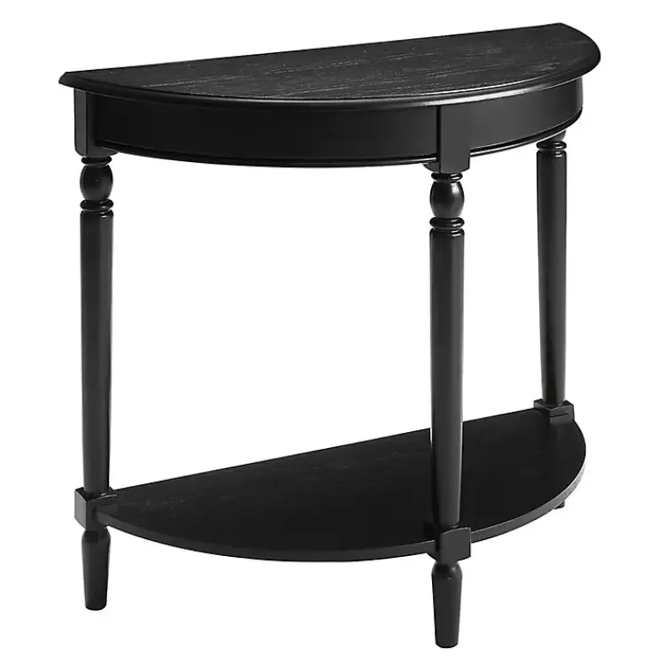 Kirklands Home Console Tables|French Country Half Round Console Table Black