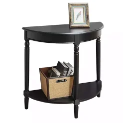Kirklands Home Console Tables|French Country Half Round Console Table Black