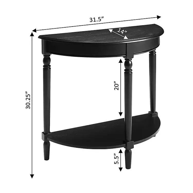Kirklands Home Console Tables|French Country Half Round Console Table Black